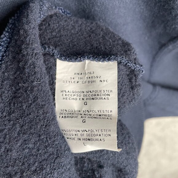 Champion Hoodie Mens Large Navy Pullover Sweatshirt Fleece Athletic Spellout Y2K - Picture 7 of 7